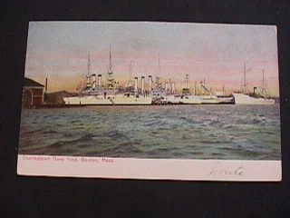 Ships In Charlestown Navy Yard,  Boston,  Massachusetts Postcard