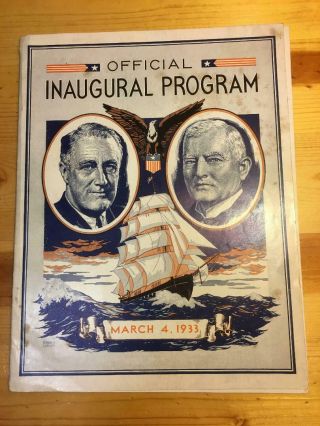 Official Inaugural Program Franklin D.  Roosevelt 1st Term As President,  1933