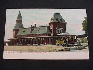 Boston & Albany Railroad Depot Pittsfield,  Massachusetts Early Postcard