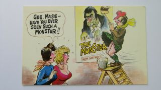 1970s Risque Vintage Comic Postcard Big Boobs Hammer Horror Cinema Film Scotsman
