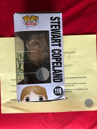 Hand Signed STEWART COPELAND “THE POLICE” Funko Pop With 2
