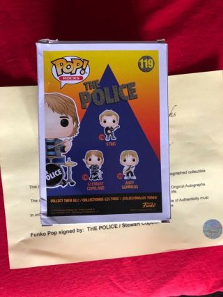 Hand Signed STEWART COPELAND “THE POLICE” Funko Pop With 3
