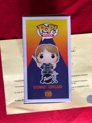 Hand Signed STEWART COPELAND “THE POLICE” Funko Pop With 4
