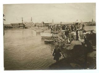Iraq Baghdad Bagdad People Crossing A Bridge In Tigris River Old Animated Photo