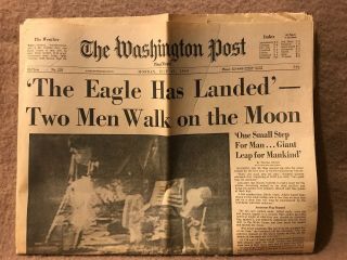 Washington Post Mon July 21 1969 Moon Landing Eagle Has Landed Armstrong Paper