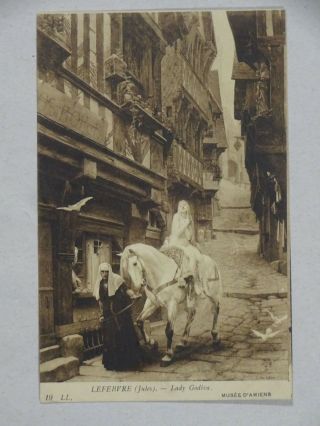 Vintage Art Postcard Lady Godiva C1890 Painting Jules Lefebvre France Unposted