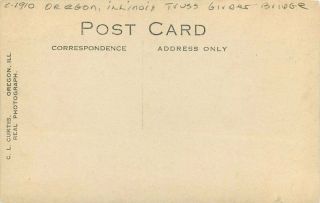 C - 1910 Oregon Illinois Truss girder Bridge Postcard Curtis undivided 3421 2