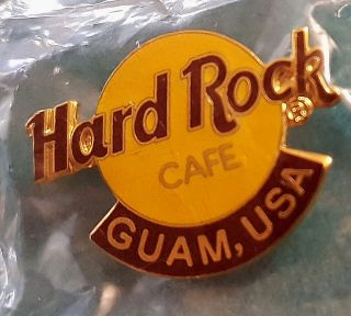 Rare Guam Usa Classic Small Orange Classic Logo Tac Back Hard Rock Cafe Pin Mip