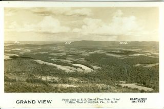Bedford Pa The Grand View From Deck Of S.  S.  Grand View Point Hotel Rppc