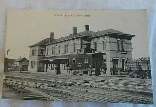 Willard Chicago Junction Oh Postcard B&o Railroad Depot Pub.  By D.  O.  Williams