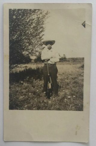 Early Real Photo Postcard Of A Man With A Rifle