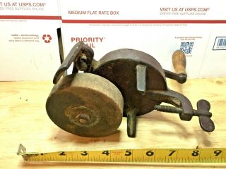 Vintage Antique Bench Top Hand Crank Grinding Wheel Sharpening Stone