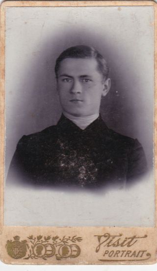 1910s Cdv Handsome Young Man Fashion Russian Antique Photo Gay Interest
