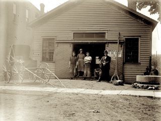 1890s Era Photo Glass Negative Fertilizer Store Blacksmith Shop Franklinville Ny