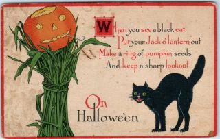 Vintage Halloween Postcard Jack O 