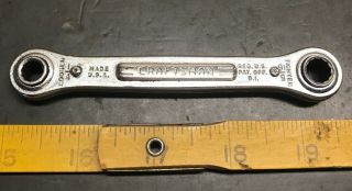 Vintage Craftsman =v= Era 1/4” X 5/16” 12 Point Box End Ratcheting Wrench Cool