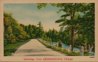 Street View Greetings From Georgetown Texas Tx Postcard B43