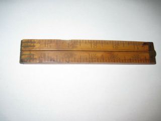 Vintage 24 " Folding Rule Ruler C - S Co No.  68 Wood