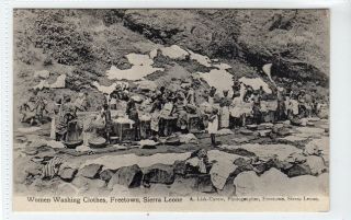 Woman Washing Clothes,  Freetown: Sierra Leone Postcard (c12653)