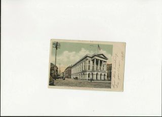 Vintage Postcard Portland,  Me Post Office And Exchange Street 1906