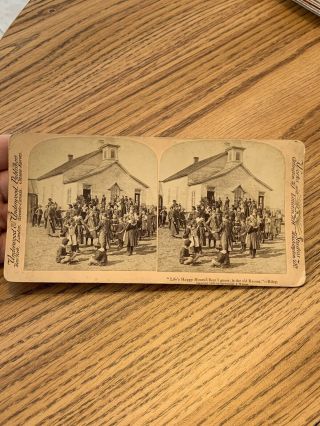 Life’s Happy Hours Is Old Recess Riley 1899 Children Playing Stereoview School