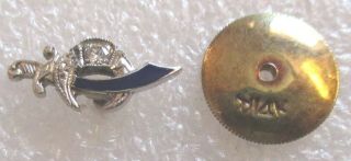 Vintage 14k & Diamond Mason Shriner Lapel Pin - W/ Solid Gold Screw Backing