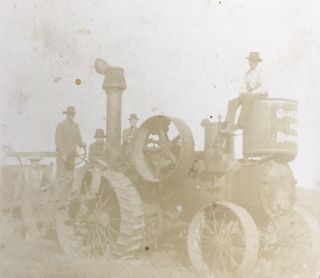 1900’s Steam Thresher Tractor Farm Men Cabinet Card Photo Antique