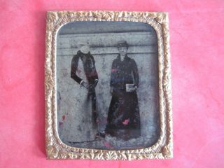 Ambrotype Photo Circa 1860/70 Featuring 2 Women,  One Black (african American?)