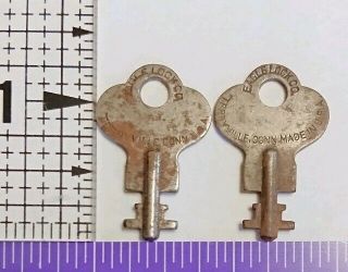 Vintage/antique Eagle Lock Co.  Keys (2) Steel Keys (rusty) Matching Pair No 