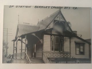 Berkley California Sp Posen St Rr Railroad Depot B&w Real Photo Postcard Rppc