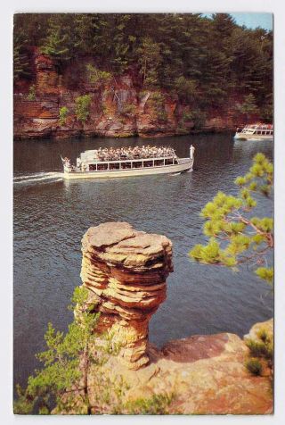 Vintage Postcard Wisconsin Wisconsin Dells Chimney Rock Upper Dells Boat Trip