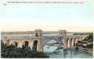 Pre 1916 Postcard View Hendrick Hudson Bridge Spuyten Duyvi York Ny Unmailed