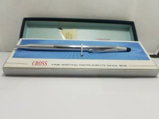 Vintage Cross Lustrous Chrome Ball Pen With Box