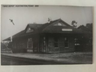 Huntington Texas Tno Rr Station Railroad Depot B&w Real Photo Postcard Rppc
