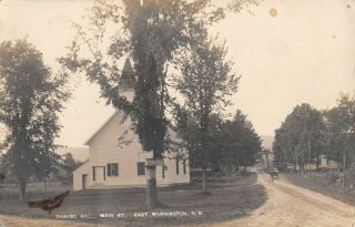 East Washington,  Nh,  Main Street,  Grange Hall,  Real Photo Pc,  Carriage C 1910 - 20