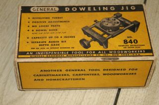 Vintage Doweling Jig General Brand No 840 Turrett Type Box Made In USA 2