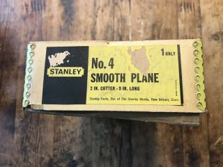 Vintage Stanley Bailey No.  4 Smooth Plane - Box & Tag 7