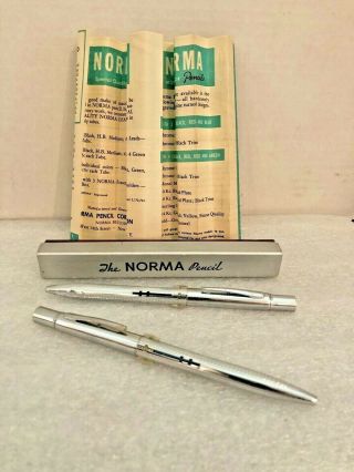 2 Vintage Norma 4 Color Mechanical Pencils (1) & Paperwork