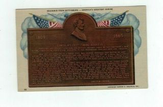 Antique Patriotic Post Card Lincoln 