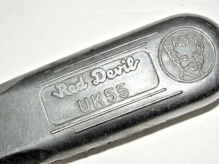Vtg Red Devil Tools Uk55 Utility Knife 5 1/4 " Box Cutter Aluminum Devil Face