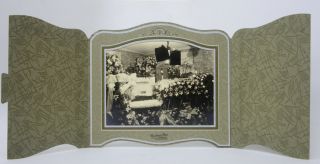 20s Vintage Post Mortem Funeral Home Photo Lighted Pre - Neon Crucifix Old Casket