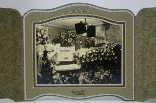 20s vintage Post Mortem Funeral Home Photo LIGHTED Pre - Neon Crucifix old casket 2