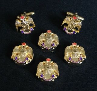 33rd Degree Eagle Button Cover & Cuff Link Set (33eg - Bcl)