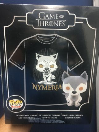 Funko Pop Game Of Thrones Nymeria Bundle Pop And Tees Hot Topic Shirt Size L
