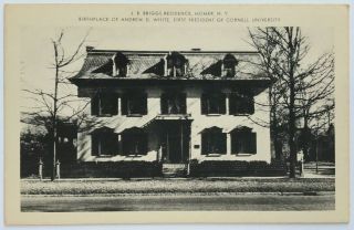 Postcard Homer Ny J B Briggs Home Birthplace Of Andrew Wright Cornell University