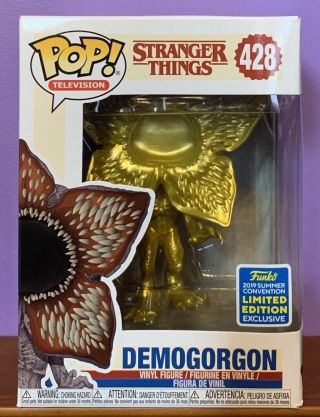 Funko Pop Stranger Things Gold Demogorgon Sdcc 2019 Exclusive In Hand 428