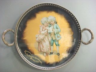 Reverse Painted Glass Dresser Tray - Souvenir Of Pan American Exposition 1901