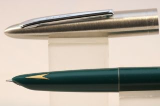 Vintage Hero No.  329 Extra Fine Fountain Pen,  Dark Green With Chrome Trim