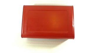 Vintage Industrial RED METAL STORAGE Bin Tin Box 3