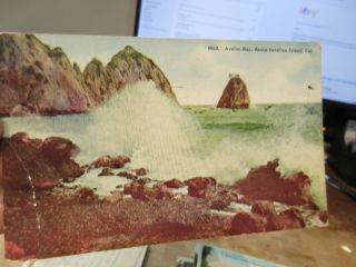Vintage Old Antique Postcard California Santa Catalina Island Avalon Bay Ocean